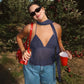 Polka Dot Mesh Sheer Sexy Summer Crop Tops Lace Up Deep V Backless Tanks & Camis Woman 2025 Fashion