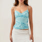 Women Sequin Chiffon Halter Top Fashion Mesh Splicing Sleeveless Backless Split Slim Fit Tops Lady Summer Beach Top