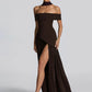 Off-shoulder Backless Sexy Maxi Dress Women Fashion Strapless Sleeveless Pleated Thigh High Split Club Party Long Dress