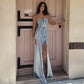Front Bow Strapless Split Maxi Dress Elegant Satin White Dresses Wedding Party Outfit for Woman 2026