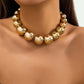 Exaggerated Acrylic CCB Big Ball Bead Chain Necklace for Women Punk Chunky Heavy Gold Color Short Choker Party Jewelry Steampunk