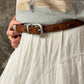 Simple Versatile Semi-Circle Metal Buckle Belt Retro Vintage for Women