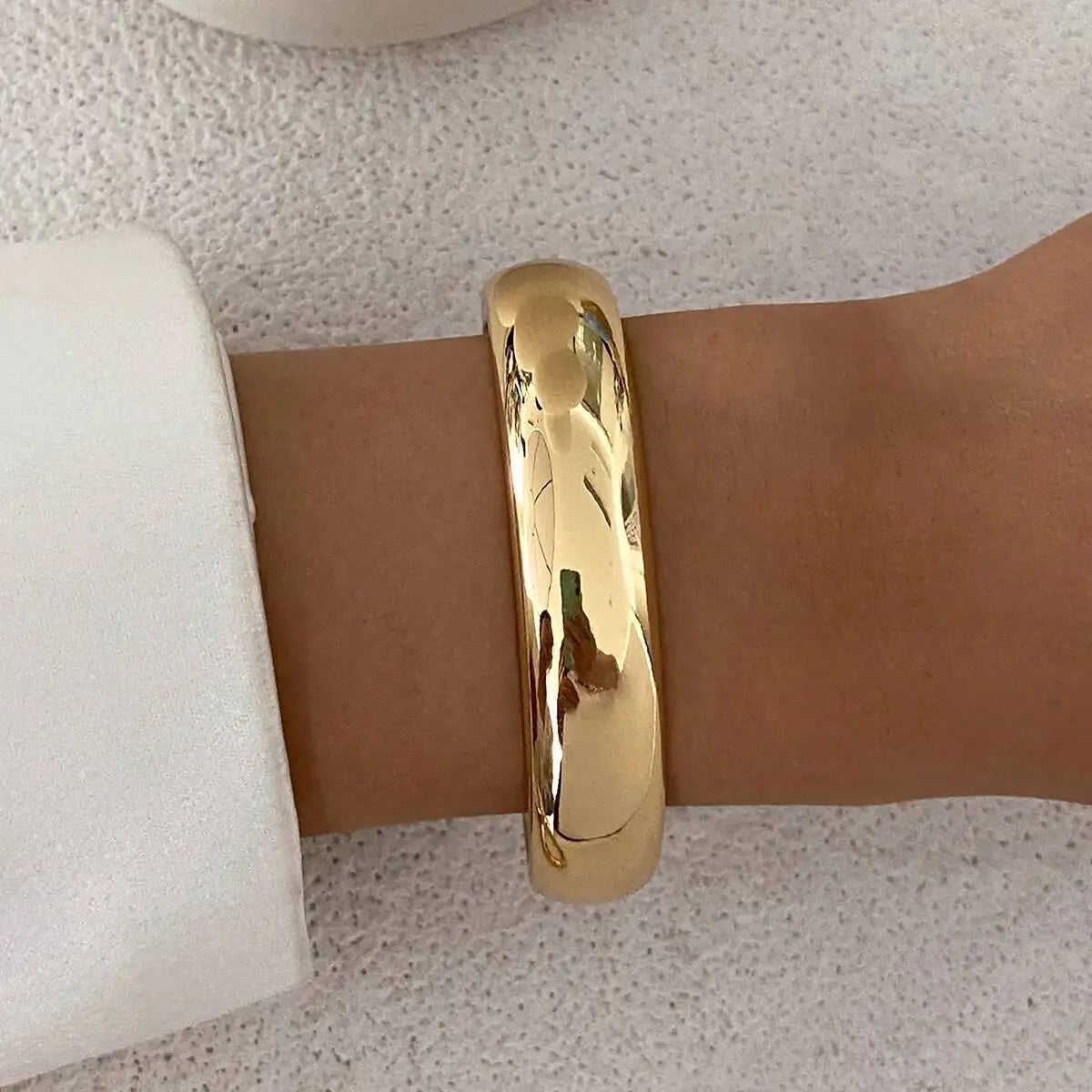 3 Styles Irregular Geometric Stackable Bracelets for Women Fashion Glossy Gold Color Spring Opening Bangle Party Jewelry