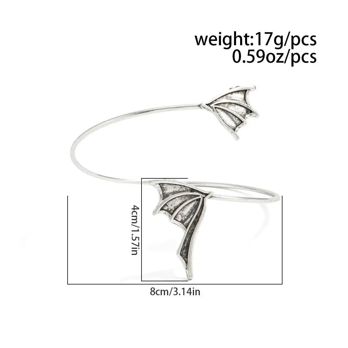 Bat Wings Open Arm Bracelet for Women, Adjustable Goth Charm Bangle, Halloween Party Jewelry, Creative Gift, 2026