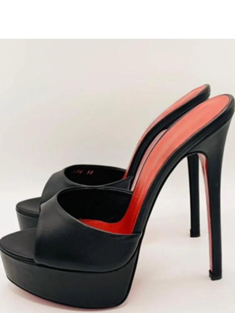 2026 Summer Women's Pointed Toe Open Toe Stiletto Cool Slippers Fashion Women's Wedding Dance Shoes