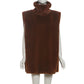 Brown Faux Fur Vest Turtleneck Sleeveless Tops Fashion Fall Winter Clothes for Woman Jackets Coats