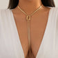 Unique Adjustable Twisted Chunky Snake Long Chain Necklace for Women Sexy Vintage Knotted Link Grunge Chest Jewelry New