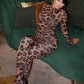 Street Leopard Print 2Piece Set Woman Autumn Trend o-Neck Full Sleeve T-Shirts+Skinny Long Pants Fashion Wild Style Suits