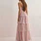 Women's Strapless Long Dress Fashion Sleeveless Tiered Hem Tube Dress Summer Beach Holiday Party Wedding Dress