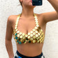 Sexy Acrylic Plastic Sequin Chest Bra Chain Dress Nightclub Party Show Festival Outfit Dance Costume Stage Wear Body Jewelry New