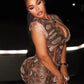Sexy Snake Print Romper Women Hottie Wild Single Breasted Hollow Short Sleeve Fashion Midnight Street Club Playsuits