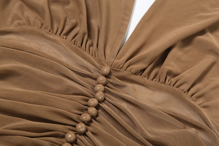 Ruched Tank Tops Women Y2K Halter Backless Patchwork Mesh Single-Breasted Pearl Sexy Midnight Summer Chic Hottie Vest