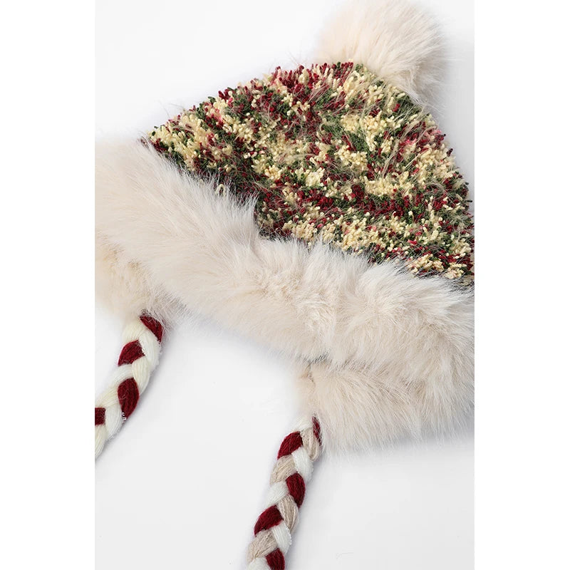 2025 Winter New Arrivals Multi Color Pom Pom Plush Tassel Beanie For Women