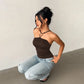 Halterneck Tank Tops for Women Clothing Fashion Sexy Brown Backless Camis Summer 2026