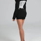 Patchwork Long Sleeve Sexy Blazer Women Elegant Fashion Deep V Neck Embroidery Single-breasted Blazers Coat Female