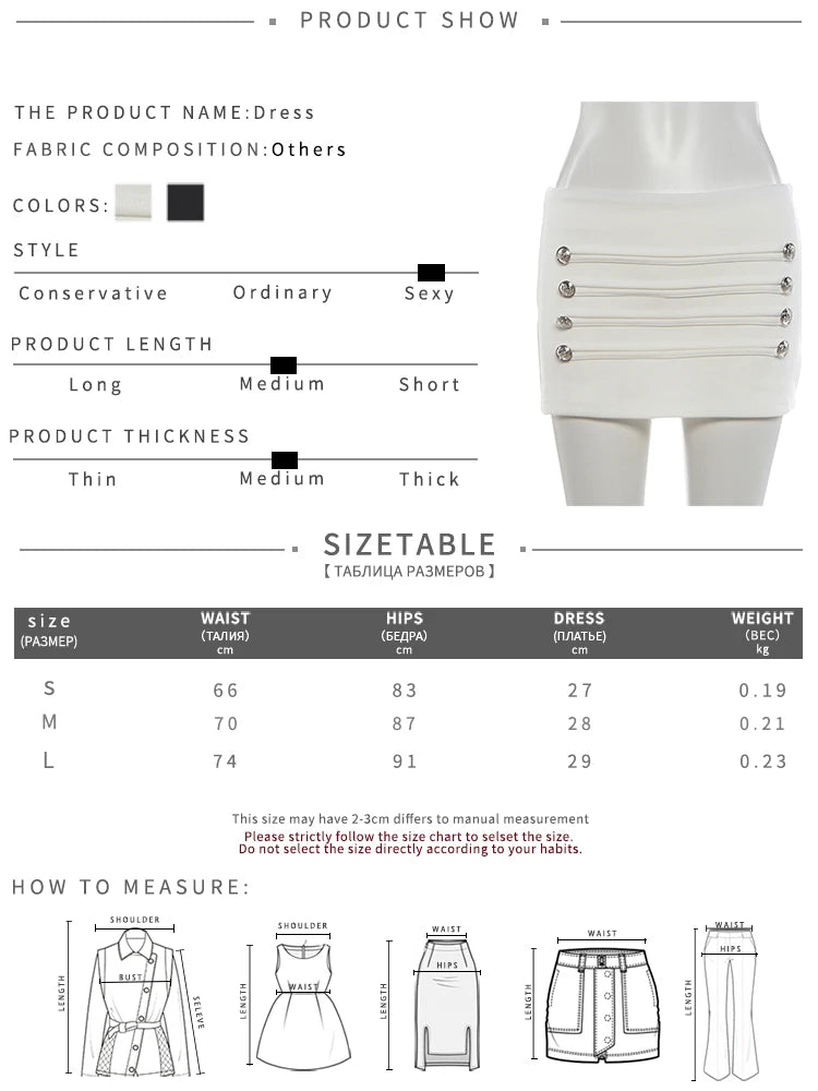 Hottie Trend Skirt Wome Sexy Button Patchwork Fashion Wild Midnight High Street Style Clubwear Simple Daily Outfits