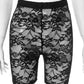 Sexy See Through Shorts Women Mesh Jacquard Skinny Peach Hip Bottom Hottie Party Hipster Coquettish Clubwear Outfits