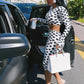 Polka Dot Print 2 Piece Set Women Trend O-Neck Full Sleeve Crop T-Shirt+Capri Pants Fashion Chic Street Sport Suits
