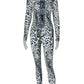 Leopard Print Jumpsuits Women Wild Style Sexy Hollow Bandage Full Sleeve Skinny Peach Hip Midnight Coquette Overalls