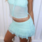 Chic Ladies Layered Ruffle Mini Skirt  Women Summer Fashion Versatile Solid Color Low Waist Short Skirts for Party Club