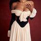 Elegant Strapless Backless Sexy Mini Dress For Women New Off-shoulder Long Flare Sleeve Pleated Club Party Dress