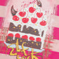 Women's Striped Cake Graphic Oversized T-Shirt, Cute Cherry Print Casual Tee, Y2K Aesthetic Short Sleeve Summer Top
