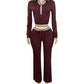 Casual 2-Piece Set Women Tracksuit Zip Full Crop Jacket+Sweatpants Matching Streetwear Sporty Autumn Fashion Outfits