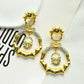 Exaggerated Vingate Metal Alloy Lock Pendant Dangle Earrings for Women Jewelry Fashion Show Model Statement Earrings Accessories