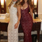 Lace Sleeveless Sexy Maxi Dress Women Gown Elegant Hollow Out Half High Collar Split Bodycon Club Party Long Dresses