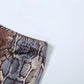 Hot Girls Serpentine Print 2Piece Set Woman o-Neck Full Sleeve Tops+Skinny Peach Hip Long Pants Street Sexy Fashion Suits