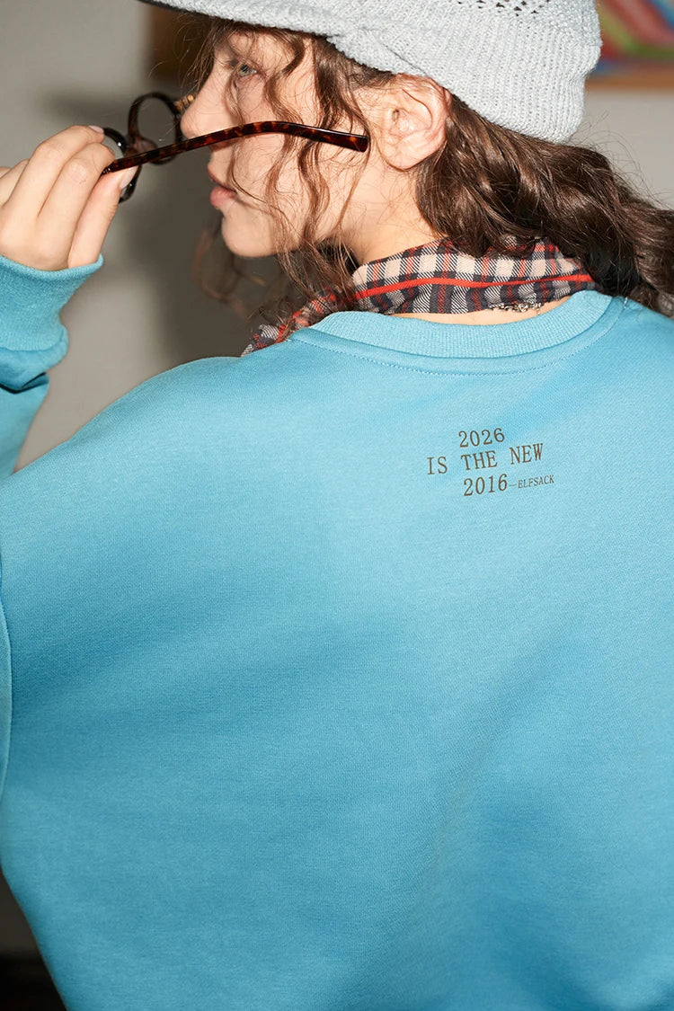 Women's Sweatshirt with Graphic and Slogan Print, Everyday Outdoor Top