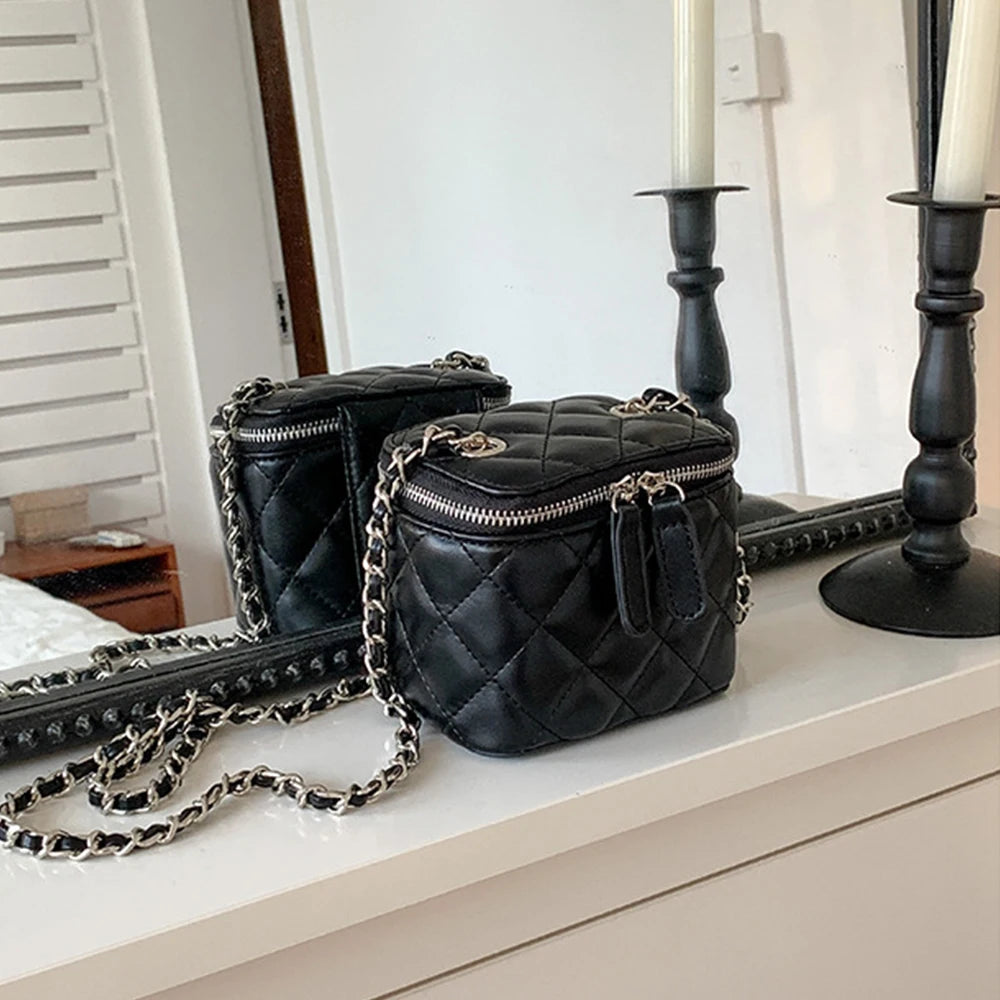 Mini Denim Crossbody Bags for Women 2026 Lingge Chains Shoulder Bag Fashion Brands Box Bag Lipstick Coins Purses and Handbags