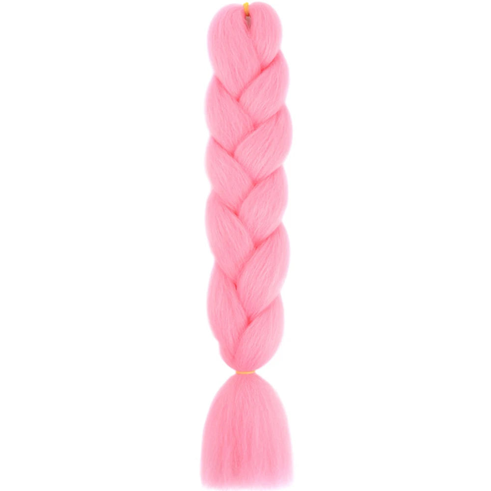24 Inch Jumbo Box Braids Extensions Synthetic Braiding Hair DIY Hair Braids For Children Pink Purple Yellow Gray
