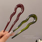 U-Shaped Hair Fork Fashion Tortoiseshell Acetate Hairpin Women Geometric Headwear Hair Sticks Girls New Hair Clips Accessories
