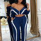 Casual Tracksuit 2-Piece Set Women Stripe Patchwork Zip Lapel Crop Jacket+Drawstring Pants Matching Sporty Outfits