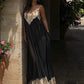 Sexy Jacquard Patchwork Dress Women Fashion See Through Backless Low-Neck Sleeveless Trend Vacation Party Bodyocn