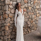 V-neck Floor-length Evening Gown with Mesh Flowing Cape Sleeves White Black Elegant Maxi Dresses Wedding