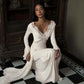 Lace Trim V Neck Flare Sleeve Long Dresses Fall Elegant Clothes for Woman Party Dress French Style