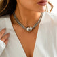 Gothic Layered Big Ball Pendant Choker Necklace Women Punk Chunky Thick Box Clavicle Chain Grunge Jewelry Steampunk Men