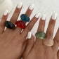 Y2K Kpop Colorful Resin Plastic Finger Rings for Women Trend New Fashion Boho Irregular Rings Aesthetic Jewelry Gift