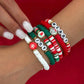 Christmas 6pcs/Set Y2K Colorful Soft Ceramic Bangles Fashion Handmade Elastic Bracelets Women's Couple Jewelry Gift Set