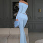 Ruched Elegant 2 Piece Set Woman Slash Neck Backless Navel Exposed Tops+Elastic Waist Long Pants Casual Style Suits