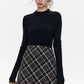 2024 Winter New Arrivals 100% wool half turtleneck solid color long sleeves sweater for women
