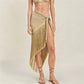 Sexy Fringe Halter Top/Wrap Skirt 2-in-1 Convertible Cover-Up Women Two Ways To Wear For Summer Beach Party Clubwear