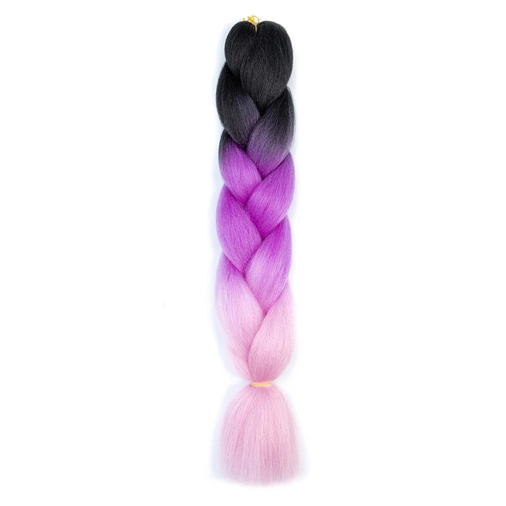 24 Inch Jumbo Braids Extensions Synthetic Braiding Hair Afro Ombre Color kanekalon Hair for Children Braid