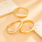 3 Styles Irregular Geometric Stackable Bracelets for Women Fashion Glossy Gold Color Spring Opening Bangle Party Jewelry
