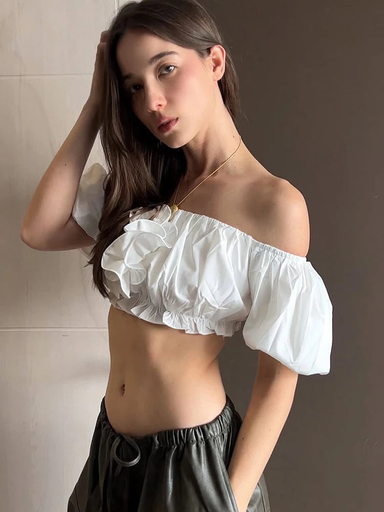 Sexy Puffy Tank Tops Women Y2K Summer Trend Elastic Applique Patchwork Solid Midnight Coquettish Party Clubwear Vest