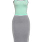 Chic Trend 2 Piece Set Women Fashion Low-Neck Line Patchwork Camisole+Skinny Skirts Sexy Simple Party Street Clubwear