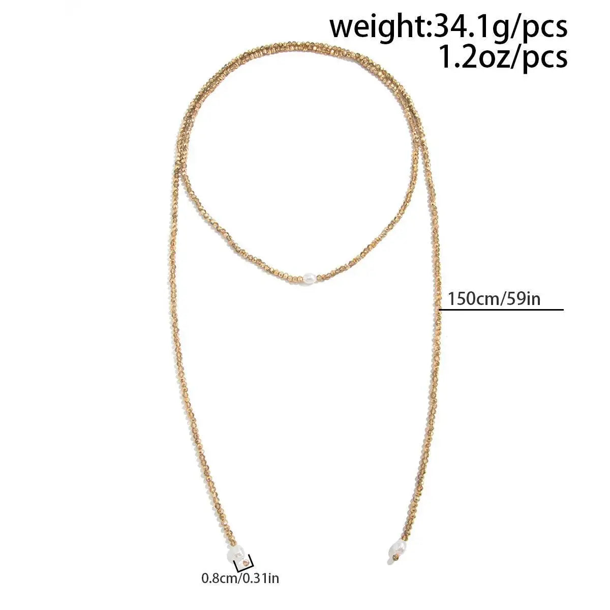 Crystal Bead Chain for Women, Long Pendant Necklace, Retro Multilayer, Stacked Sweater Chain, Jewelry on the Neck, 3 Styles