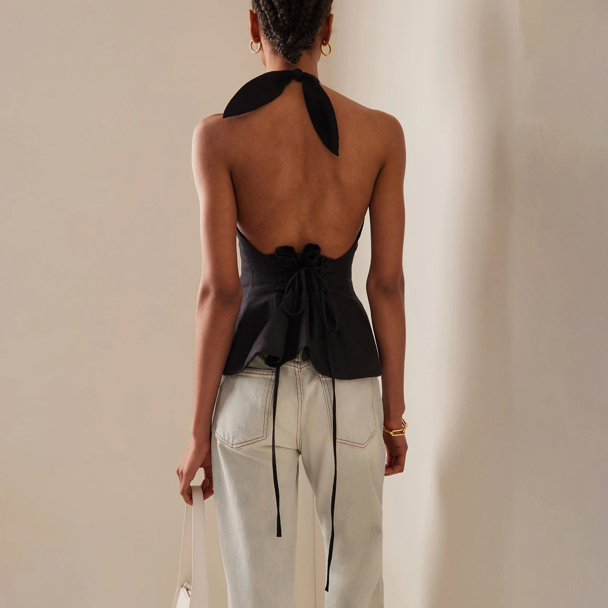 Women Silky Halter Neck Crop Top Sleeveless Crisscross Wrap Tank Top Y2k Summer Slim Fit Backless Cami Top